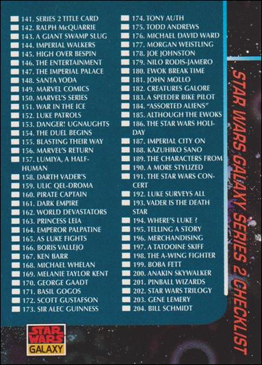 Star Wars Galaxy: Series 2 (Base Set) card 275 Checklist