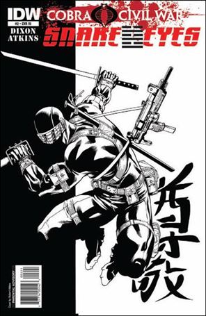 G.I. Joe: Snake Eyes (2011) issue 2-C Robert Atkins 1:10 Black and White Cover
