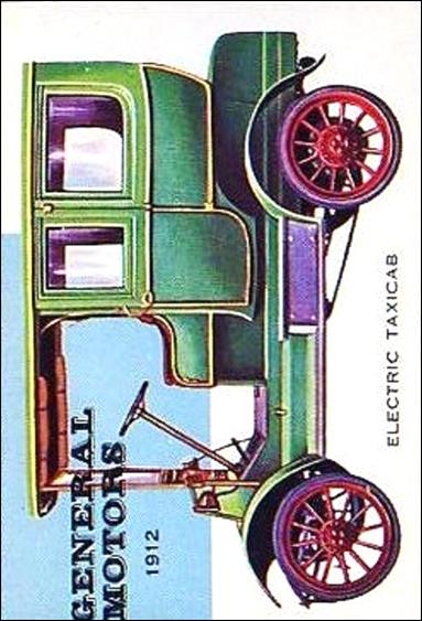 World on Wheels (Base Set) card 157 General Motors Electric Taxicab 1912