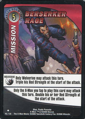 X-Men Trading Card Game (Base Set) card 42 Berserker Rage