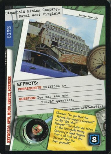 X-Files: 101361 (Base Set) card XF97-0474x1 Strughold Mining Company, Rural West Virginia