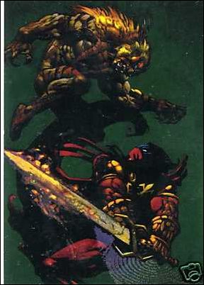 DC Versus Marvel / Marvel Versus DC (Holo F/X Subset) card 1 Sabretooth vs Azrael
