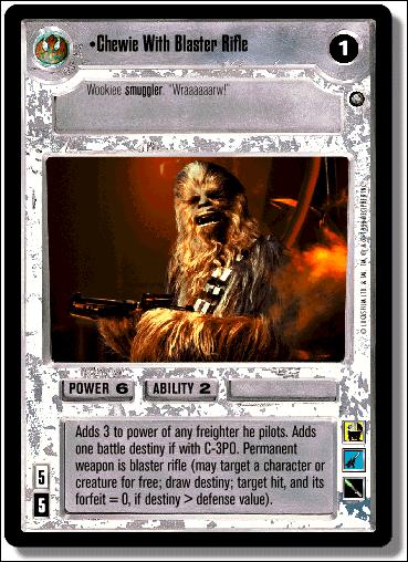 Star Wars: Enhanced Cloud City (Base Set) card 9 Chewie With Blaster Rifle