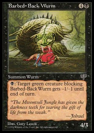 Magic the Gathering: Mirage (Base Set) card 105 Barbed-Back Wurm