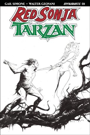 Red Sonja / Tarzan issue 1-I Jae Lee 1:40 Black and White Cover