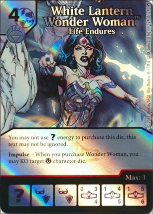 DC Comics Dice Masters Green Arrow and The Flash card 124 White Lantern Wonder Woman: Life Endures
