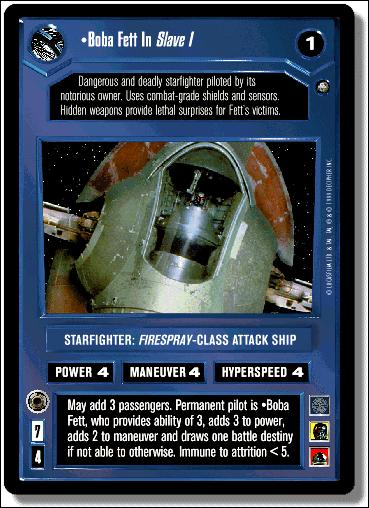 Star Wars: Enhanced Cloud City (Base Set) card 6 Boba Fett In Slave I