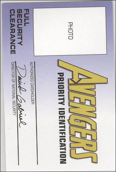 Avengers Priority Identification (Promo) card nn1 Blank Photo