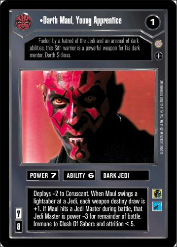 Star Wars: Coruscant Limited (Base Set) card 8 Darth Maul, Young Apprentice