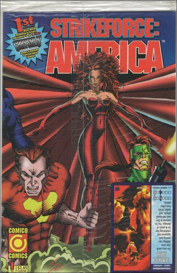 Strike Force America (1995) issue 1 Polybagged with Trading Card
