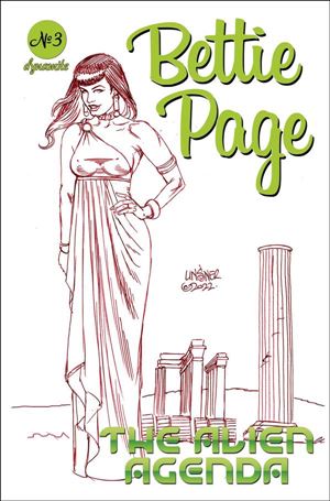 Bettie Page: The Alien Agenda issue 3-N Joseph Michael Linsner 1:11 Red Line Art Cover