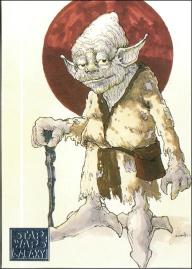 Star Wars Galaxy: Series 1 (Factory Base Set) card 23 Yoda (Johnston)