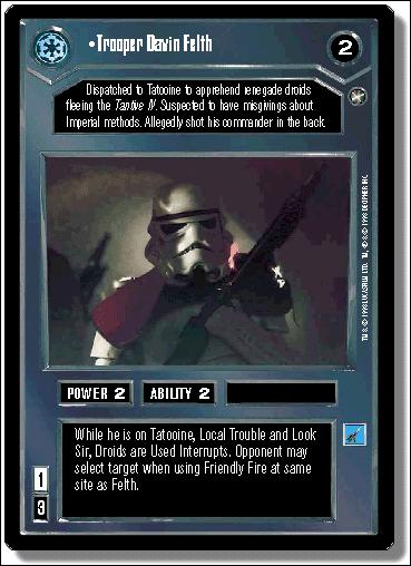 Star Wars: A New Hope Limited (Base Set) card 28 Trooper Davin Felth
