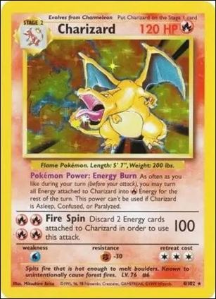 Pokemon (Base Set) card 4/102-C Charizard (Holo) Unlimited