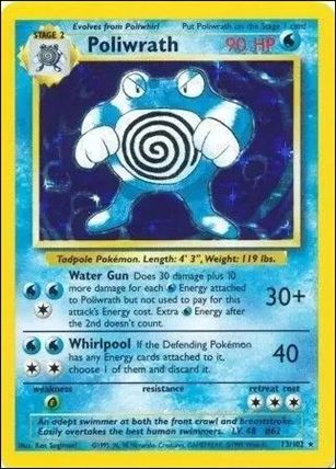 Pokemon (Base Set) card 13/102-C Poliwrath (Holo) Unlimited