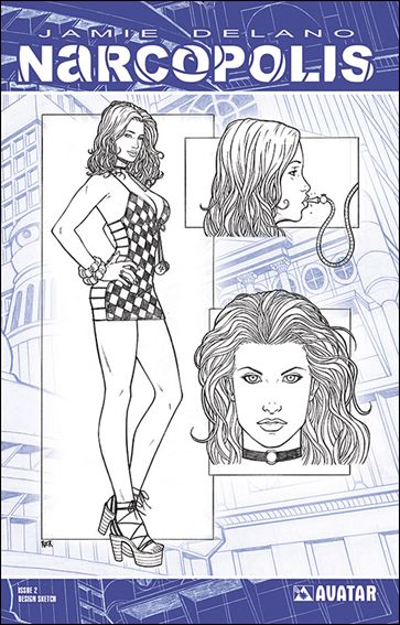 Jamie Delano's Narcopolis issue 3-C Design Sketch Cover