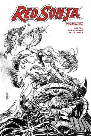 Red Sonja (2017) issue 22-H Tom Mandrake 1:25 Black & White Cover