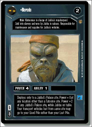 Star Wars: Jabba's Palace Limited (Base Set) card 6 Barada