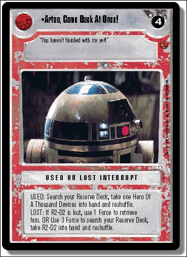 Star Wars: Cloud City Limited (Base Set) card 155 Artoo, Come Back At Once!