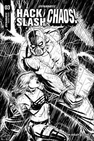 Hack/Slash vs Chaos issue 3-D Craig Cermak 1:10 Black & White Cover