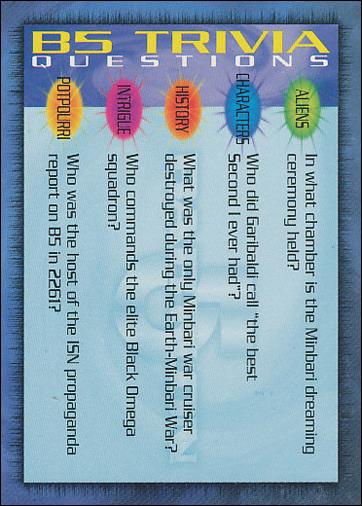 Babylon 5 Special Edition (Trivia Subset) card T-69 B5 Trivia Questions 69