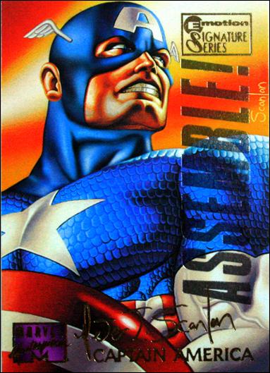 1995 Marvel Masterpieces (Multi-Foil E-Motion Parallel Base Set) card 18 Captain America