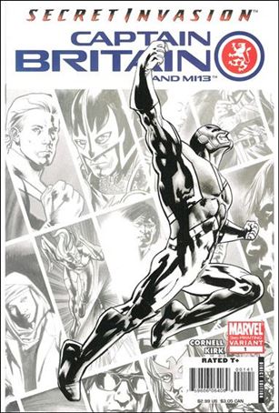 Captain Britain and MI13 issue 1-D Bryan Hitch Black and White Cover (3rd Printing)