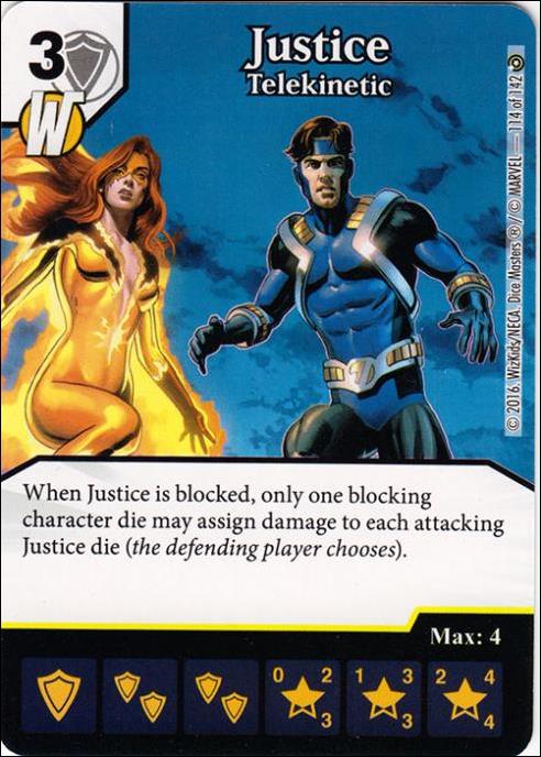 Marvel Dice Masters Civil War card 114 Justice: Telekinetic 