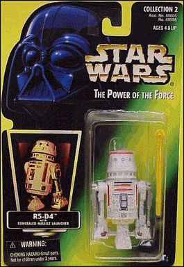 Star Wars: The Power of the Force 2 3 3/4" Basic Action Figures figure 25-F R5-D4 (Green) (Warning Sticker, L Latch) (Holo)