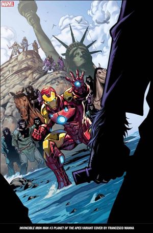 Invincible Iron Man (2022) issue 3-D Francesco Manna Planet of the Apes Cover