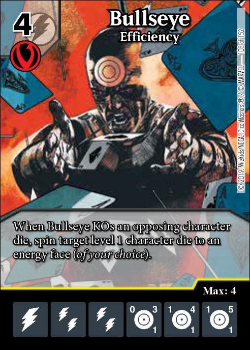 Marvel Dice Masters  Avengers Infinity Gauntlet card 103 Bullseye: Efficiency 