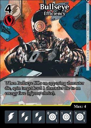 Marvel Dice Masters  Avengers Infinity Gauntlet card 103 Bullseye: Efficiency 