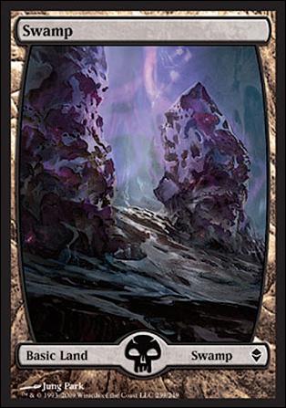 Magic The Gathering: Zendikar (Base Set) card 239 Full Art Land (Swamp)