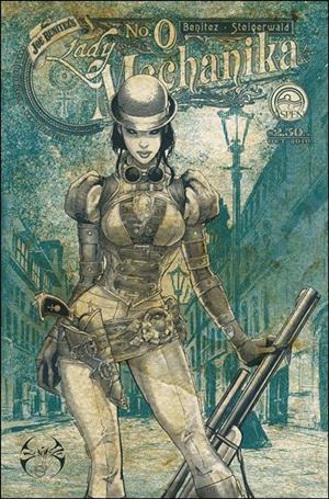 Lady Mechanika issue 0-G Street Scene Green Cover (3rd Printing)