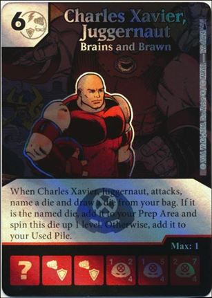 Marvel Dice Masters Deadpool card 122 Charles Xavier, Juggernaut: Brains and Brawn 