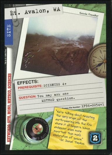 X-Files: Premiere Edition (Base Set) card XF96-0054v1 Mt. Avalon, WA