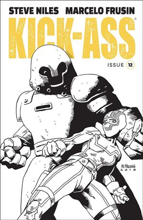 Kick-Ass (2018) issue 12-B Marcelo Frusin Black & White Cover