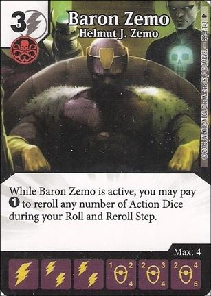 Marvel Dice Masters Age of Ultron  card 35 Baron Zemo: Helmut J. Zemo