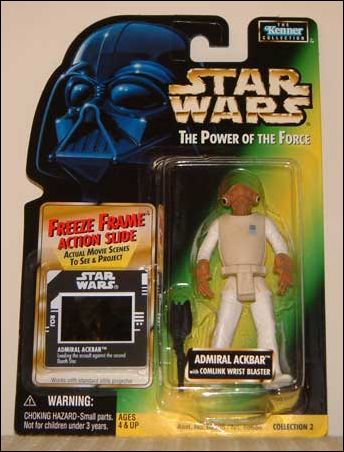 Star Wars: The Power of the Force 2 3 3/4" Basic Action Figures figure 37-C Admiral Ackbar (Comlink Wrist Blaster) w/ FF
