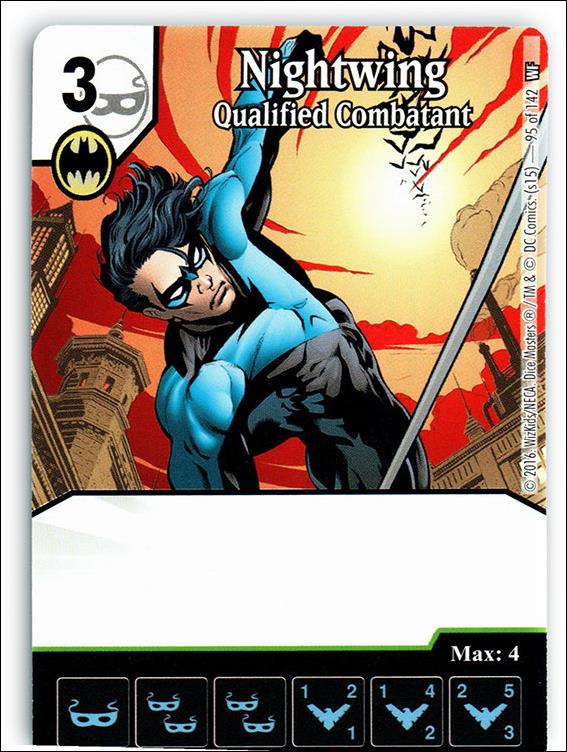 DC Comics Dice Masters World's Finest card 95 Nightwing: Qualified Combatant 