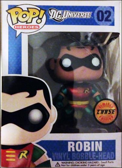 POP! Heroes figure 2-D Robin (Metallic) (Bobble-Head) Chase