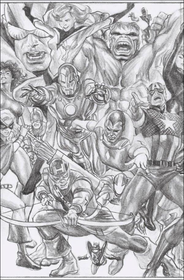 Avengers (2023) issue 4-E Alex Ross 1:100 Avengers Connecting Sketch Cover