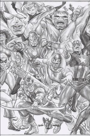 Avengers (2023) issue 4-E Alex Ross 1:100 Avengers Connecting Sketch Cover