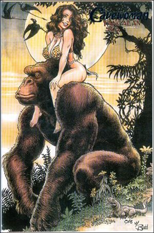 Cavewoman: Pangaean Sea issue 1-B Blue Foil Piggyback Cover 1/500