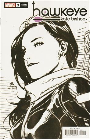 Hawkeye: Kate Bishop issue 3-B Jim Cheung Black & White Headshot Cover