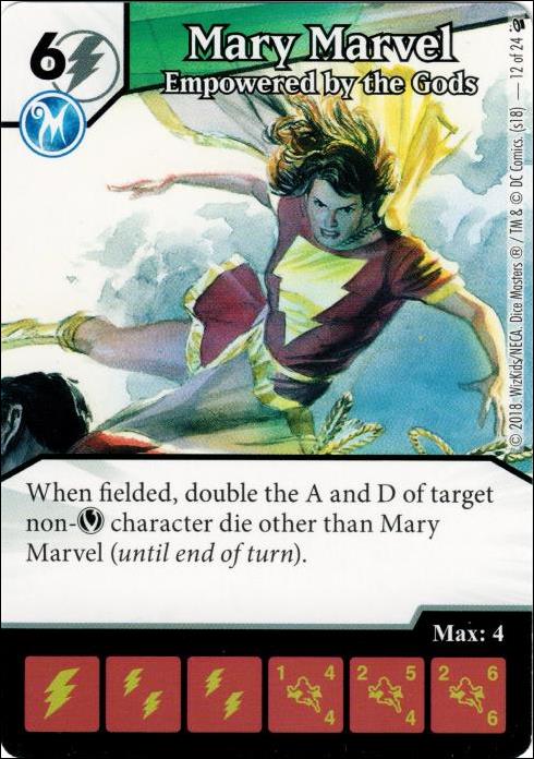 DC Comics Dice Masters Mystics Team Pack card 12 Mary Marvel: Empowered by the Gods