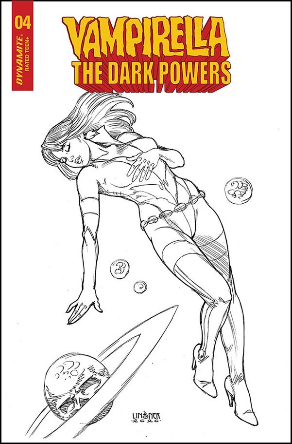 Vampirella: The Dark Powers issue 4-L Joseph Michael Linsner 1:20 Black & White Cover