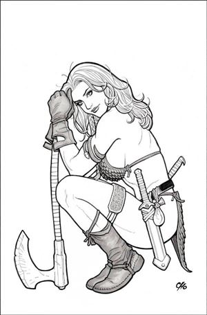 Savage Red Sonja issue 1-J Frank Cho 1:15 Line Art Virgin Cover