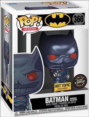 POP! Heroes figure 360-B Batman Murder Machine (Glow) Chase Hot Topic