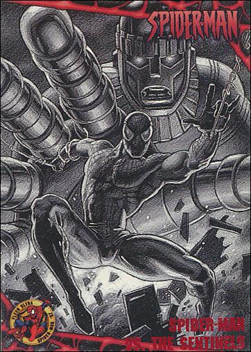 1997 Fleer Ultra Spider-Man (Base Set Red) card 6 Spider-Man Vs. The Sentinels